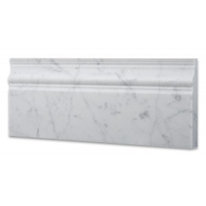 Carrara White Marble Baseboard Trim Molding 5x12 Honed